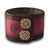 Fuchsia & Black Leather Cuff Watch Band with Stitching & Snaps-Custom Handmade Leather Watch Bands-Rockstar Leatherworks™