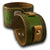 Green & Gold Leather Cuff Watch Band with Stitching & Snaps-Custom Handmade Leather Watch Bands-Rockstar Leatherworks™