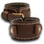 Mahogany Leather Cuff Watch Band w/ Stitching & Brass Buckle-Custom Handmade Leather Watch Bands-Rockstar Leatherworks™