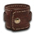 Mahogany Leather Cuff Watch Band with White Stitching & Snap-Custom Handmade Leather Watch Bands-Rockstar Leatherworks™