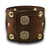 Brown Leather Cuff Watch with Eyelets, Etching & Celtic Snaps-Leather Cuff Watches-Rockstar Leatherworks™