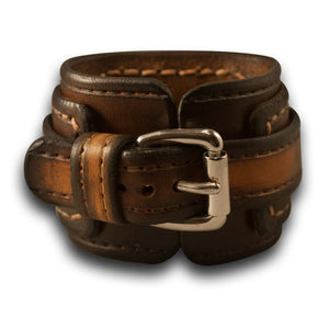 Brown Drake Leather Cuff Watch Stainless 42mm, Sapphire, 10ATM-Leather Cuff Watches-Rockstar Leatherworks™