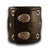 Black Leather Cuff Watch with 42mm, Eyelets & Skull Snaps-Leather Cuff Watches-Rockstar Leatherworks™