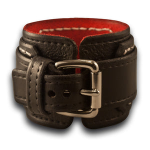 Black Drake Leather Cuff Watch - Stainless, Sapphire, 10ATM-Leather Cuff Watches-Rockstar Leatherworks™