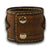 Brown Layered & Stitched Leather Cuff Wristband with Inlay-Leather Cuffs & Wristbands-Rockstar Leatherworks™