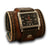 Range Tan Leather Cuff Watch with Stitching and Stainless Buckle-Leather Cuff Watches-Rockstar Leatherworks™