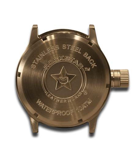 Black Layered Leather Cuff Watch with 42mm & Skull Snap-Leather Cuff Watches-Rockstar Leatherworks™