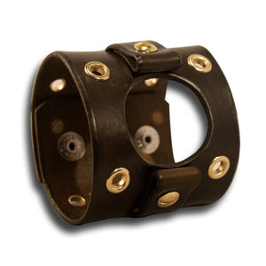 Bison Brown Samsung Wide Leather Cuff Watch Band-Custom Handmade Leather Watch Bands-Rockstar Leatherworks™