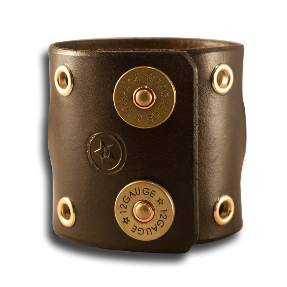 Bison Brown Samsung Wide Leather Cuff Watch Band-Custom Handmade Leather Watch Bands-Rockstar Leatherworks™