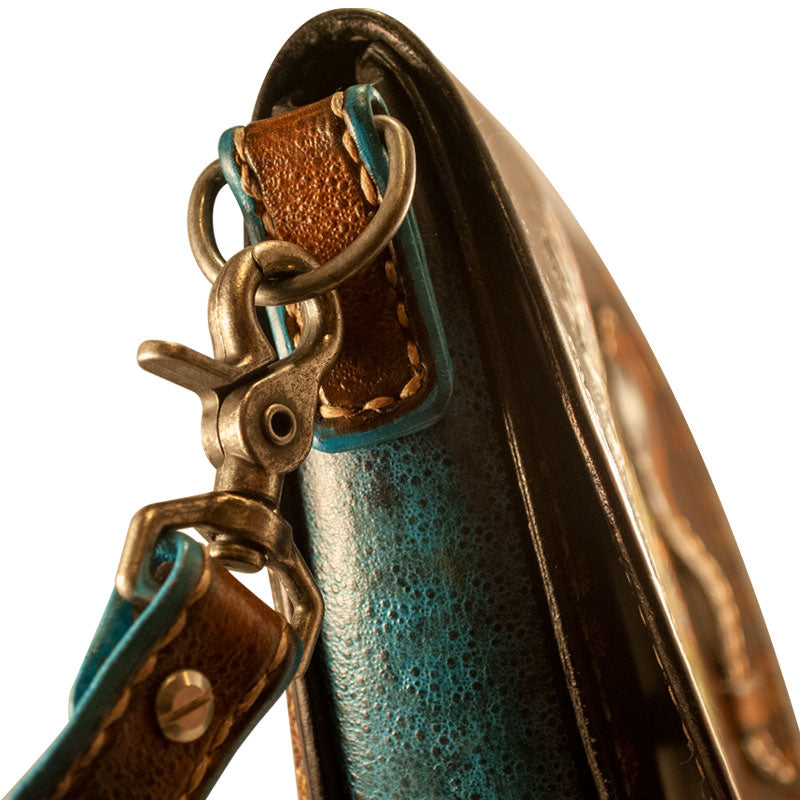 Brown Leather Sugar Skull Handbag - Rockstar Leatherworks™