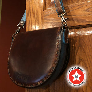 Brown Leather Sugar Skull Handbag-Rockstar Leatherworks™