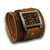 Bordeaux & Tan Leather Cuff Watch with Celtic Snap-Leather Cuff Watches-Rockstar Leatherworks™