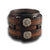Leather Double Strap Cuff with Layered Cuff & Celtic Snaps-Leather Cuffs & Wristbands-Rockstar Leatherworks™
