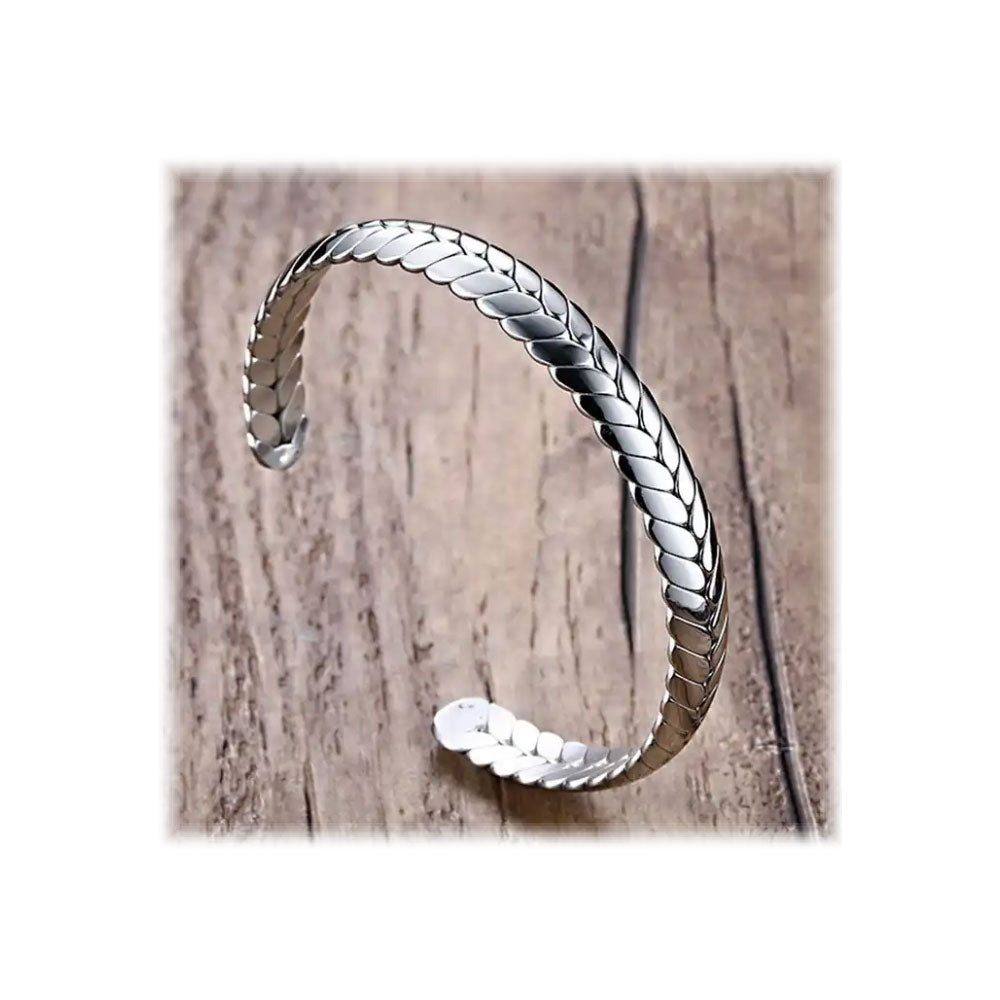 Stainless Steel Viking Braid Bracelet Bangle-Bracelet-Rockstar Leatherworks™