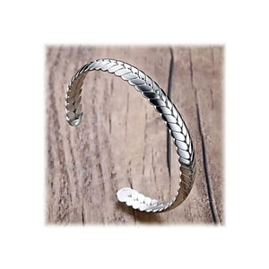 Stainless Steel Viking Braid Bracelet Bangle-Bracelet-Rockstar Leatherworks™